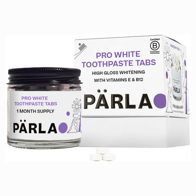 PÄRLA PRO High Gloss Whitening Sensitive Toothpaste Tabs for Remineralisation with Vit B12 62s