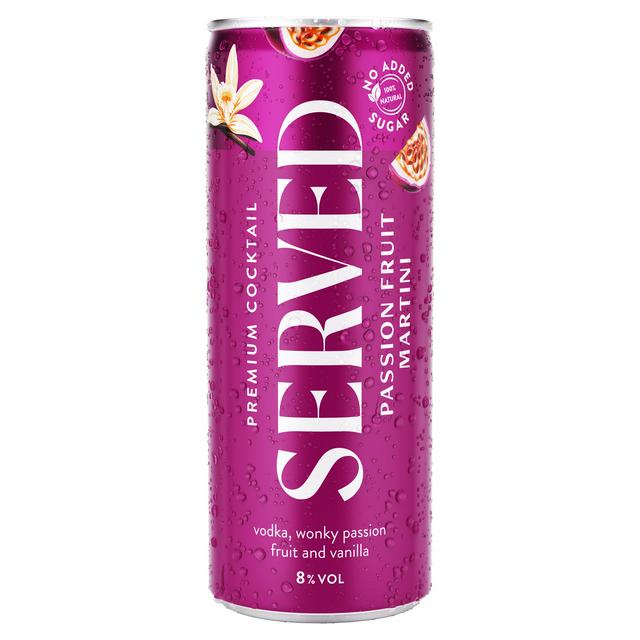 Served Passion Fruit Martini 8% ABV