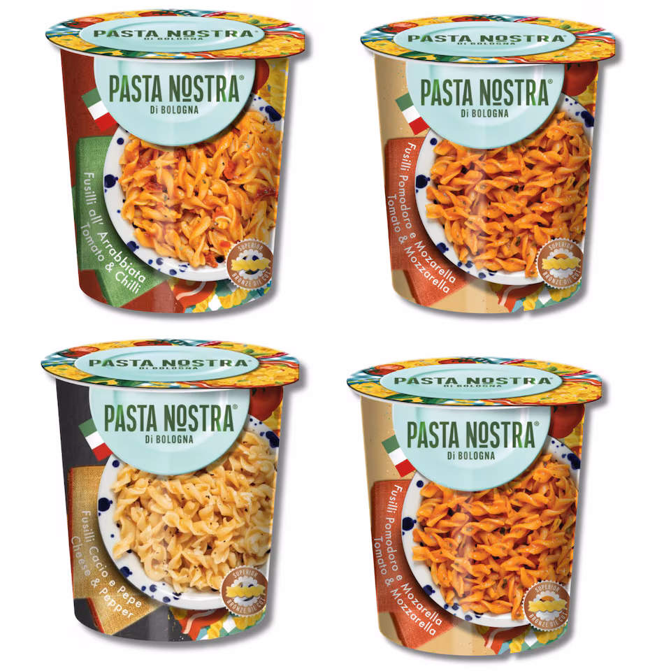 Pasta Nostra Instant Pasta Pots Pack of 4 x 70g - Veggie Bundle
