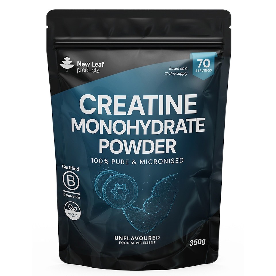 New Leaf Creatine Monohydrate Powder 350g, Pure Micronized Powder Vegan