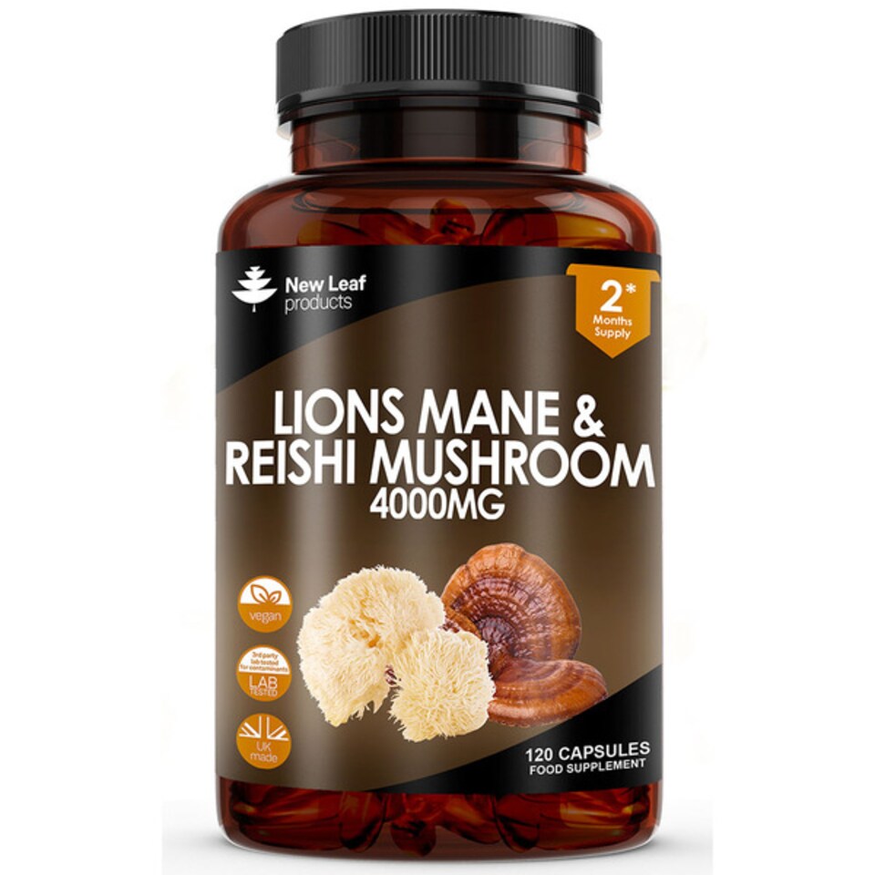 Lions Mane & Reishi Potent 4000mg Vegan Capsules