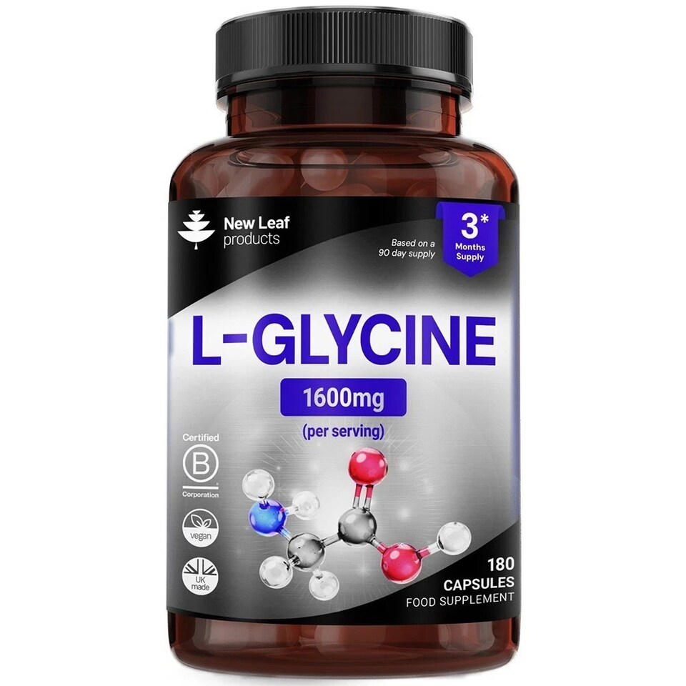 New Leaf L-Glycine Capsules - 1600mg P/S Vegan Amino Acid Supplements