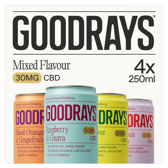 Goodrays Natural CBD Mixed Pack Infused Sparkling Drink 4x250ml