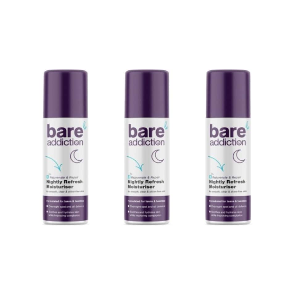 Bare Addiction Nightly Refresh Moisturiser 3-Pack