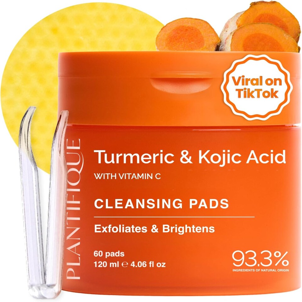 Plantifique Kojic and Turmeric Pads - Brightening and Even Tone, 60 pads