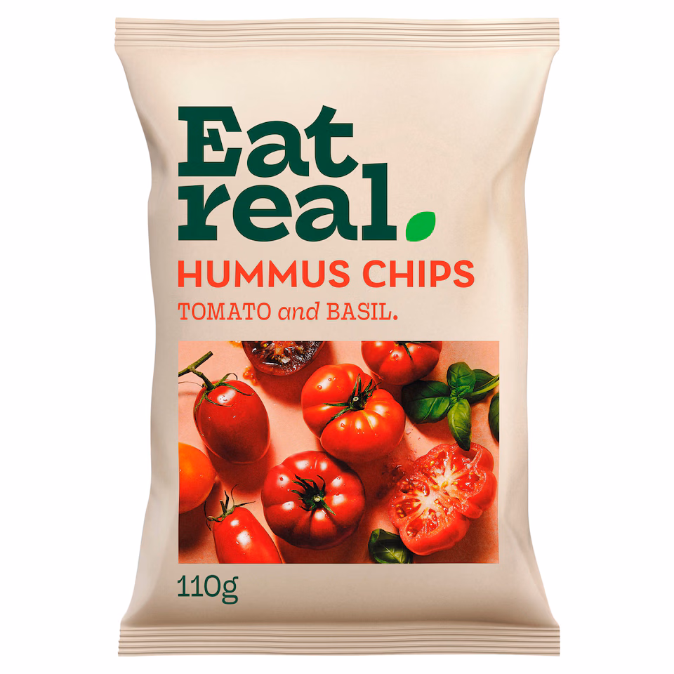 Eat Real Hummus Chips - Tomato & Basil 110g