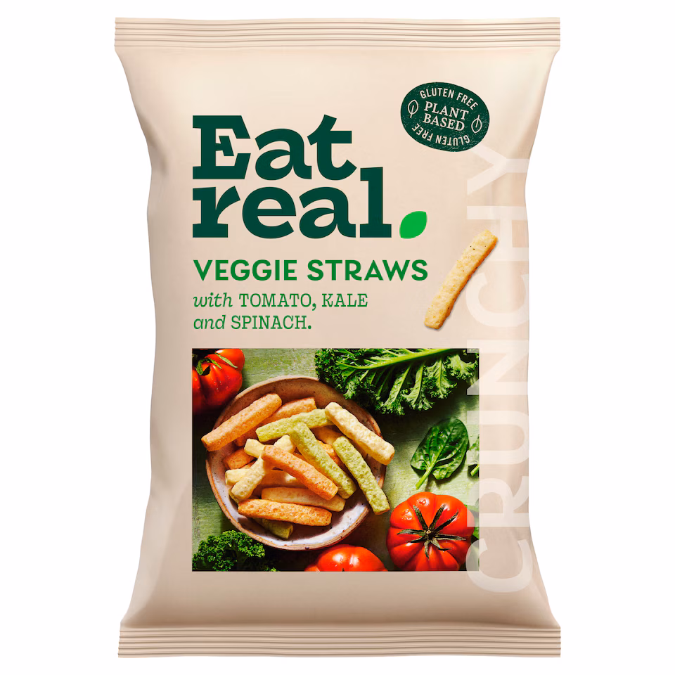 Eat Real Veggie Straws - Tomato, Kale & Spinach 110g