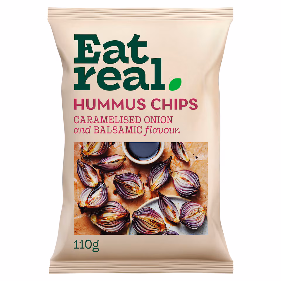 Eat Real Hummus Chips Caramelised Onion & Balsamic Vinegar 110G