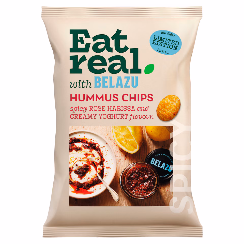 Eat Real Hummus Chips Rose Harissa & Natural Yogurt 110G