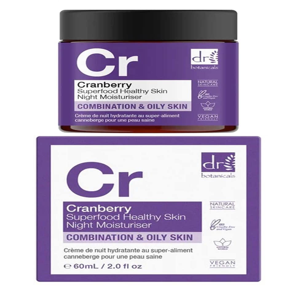 Dr Botanicals Night Moisturiser Healthy Skin 60ml Combination & Oily Cranberry Infuse