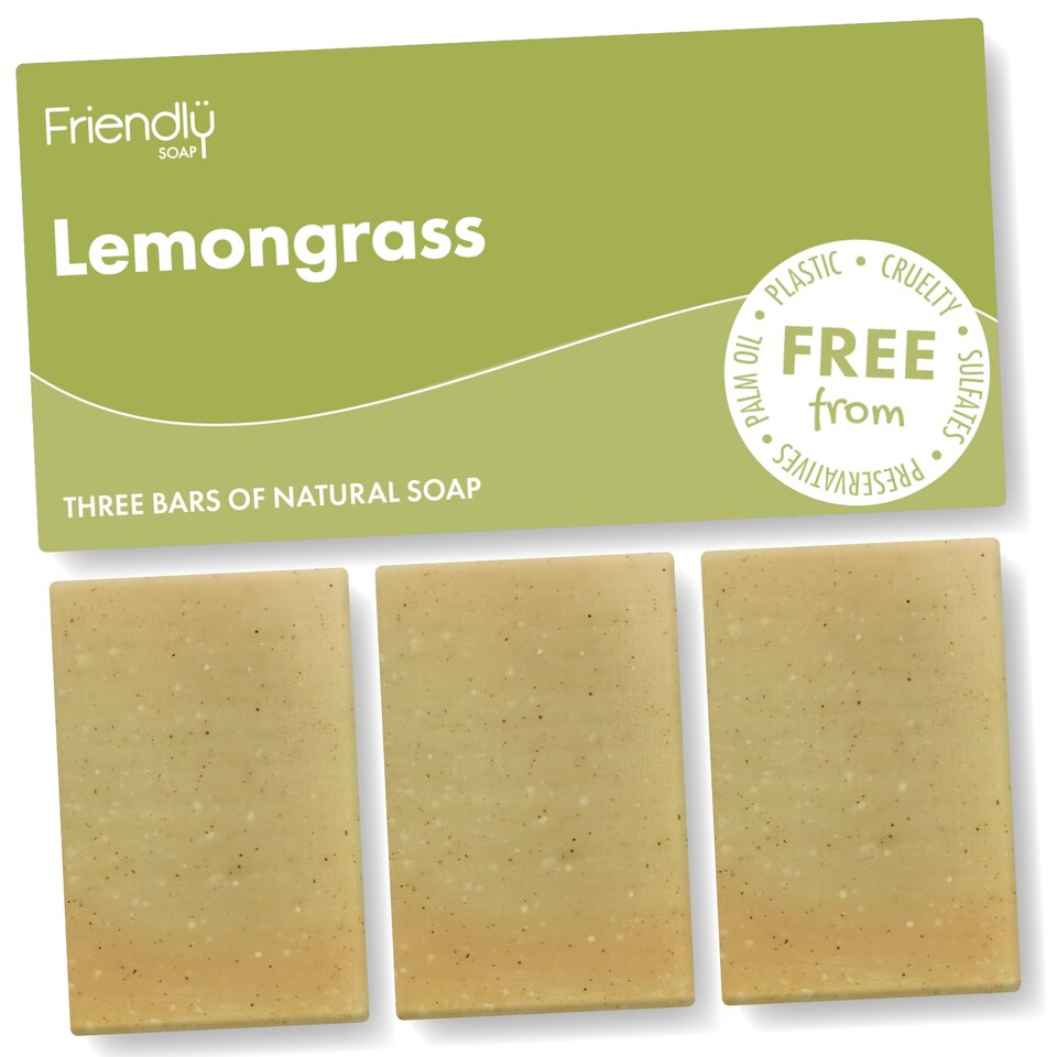 Friendly Soap - Natural Lemongrass Soap Bar - 3 Pack