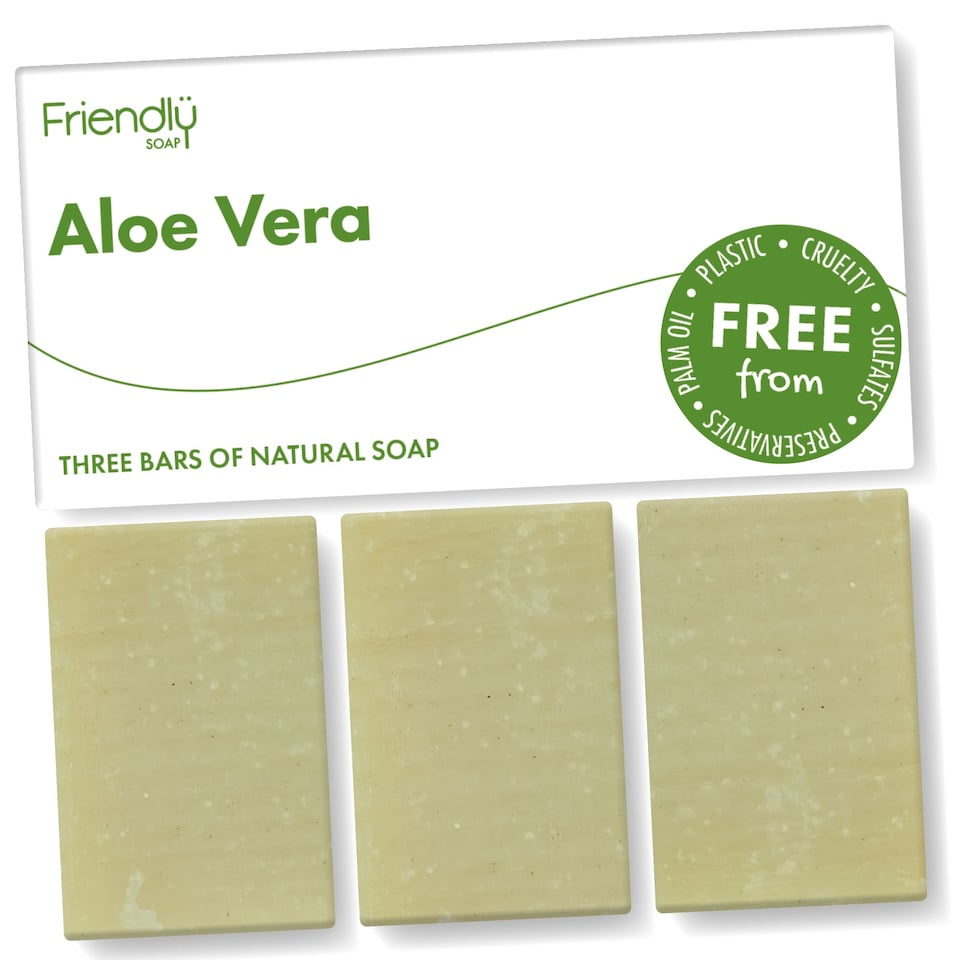 Friendly Soap - Natural Aloe Vera Soap Bar - Fragrance-free - 3 Pack
