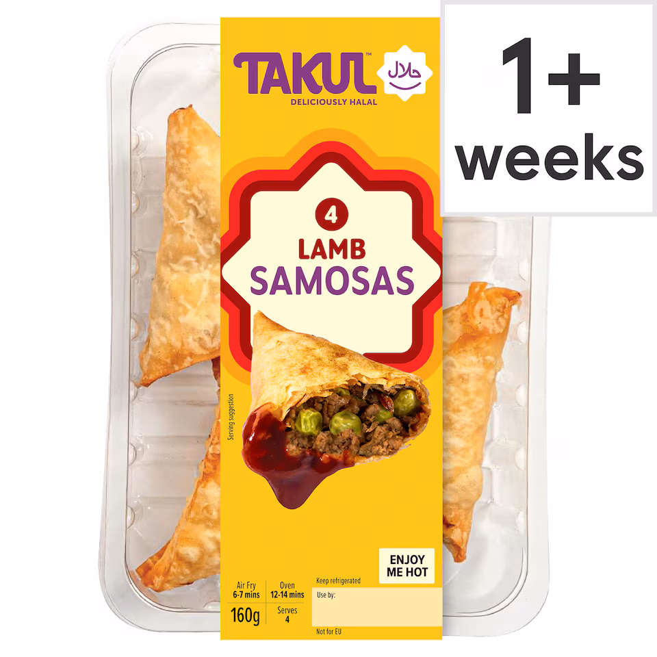 Takul Halal Kitchen 4 Lamb Samosas 160G