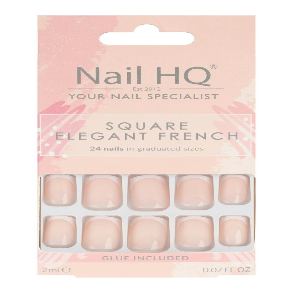 Nail HQ Square Elegant French Tip Nails
