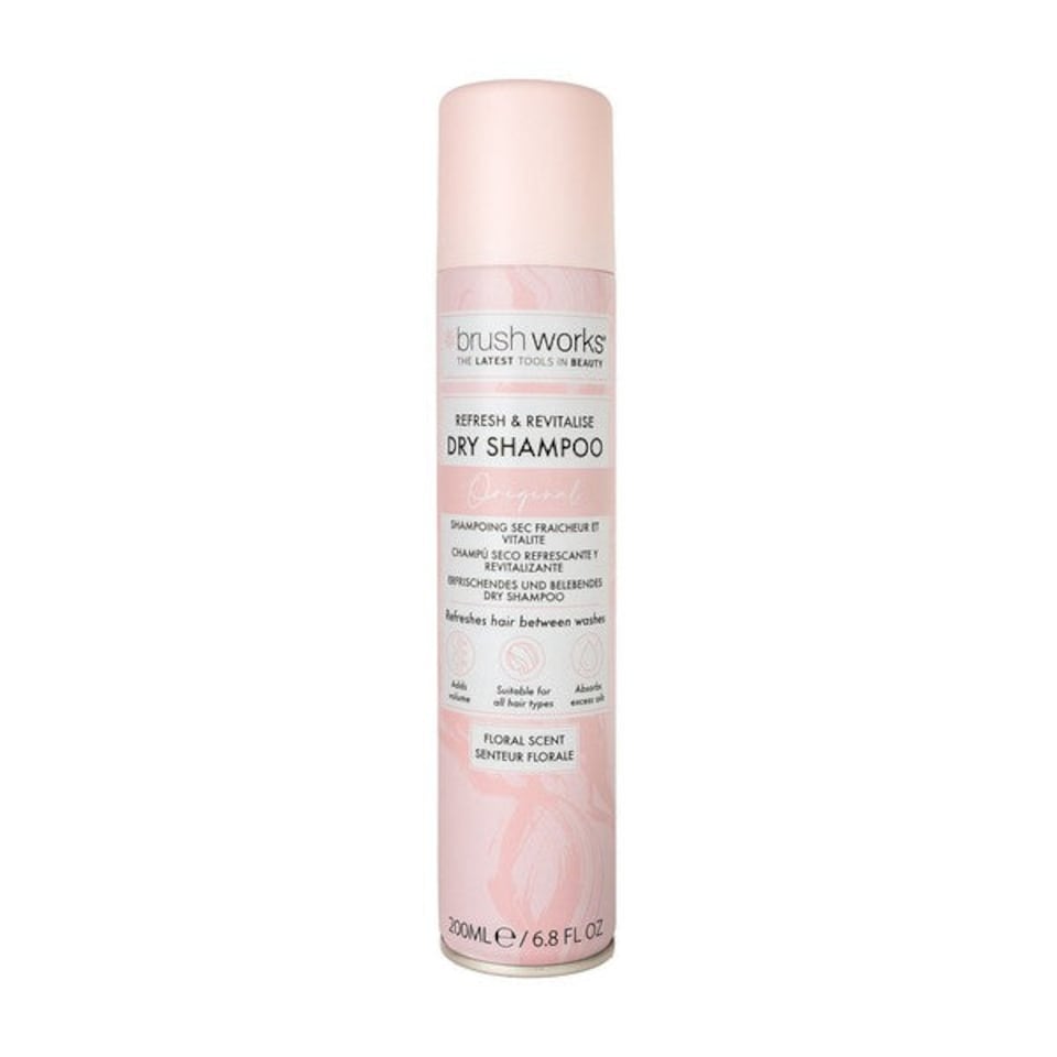 Brushworks Refresh & Revitalise Floral Dry Shampoo 200ml | Pink | One Size