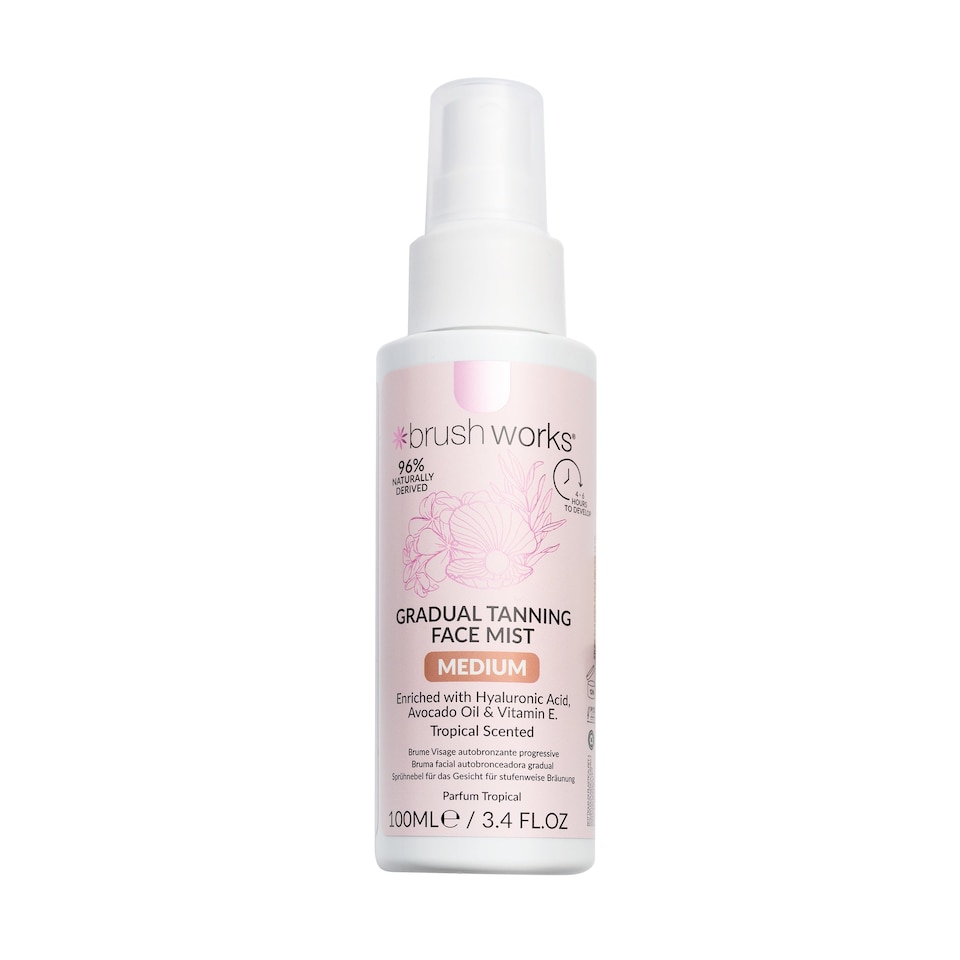 Brushworks Gradual Tanning Face Mist - Medium 100ml | White | Medium | 100ml