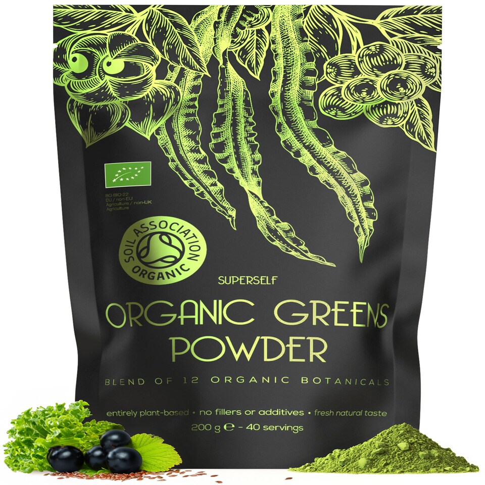 SuperSelf Organic Super Greens Powder with 12 Superfoods 200g