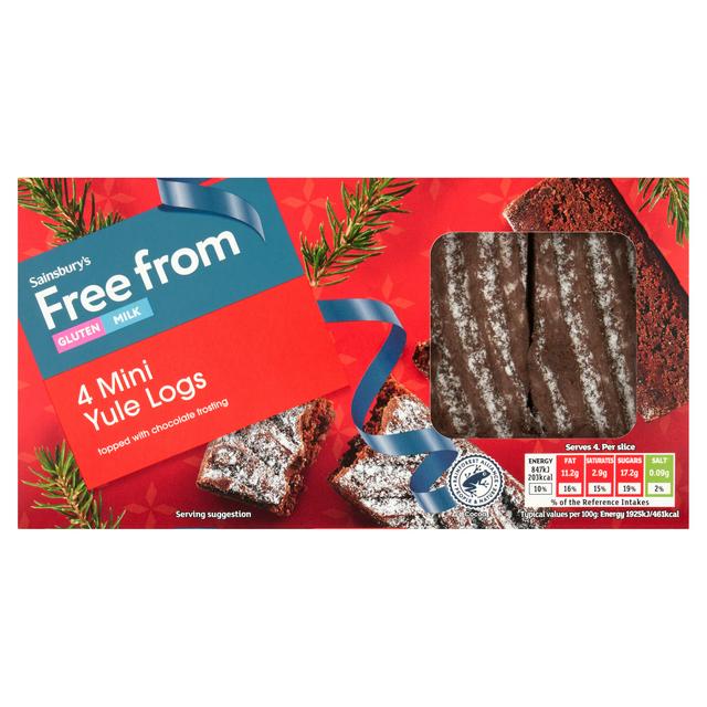 Sainsbury's Free From Mini Yule Logs x4 176g