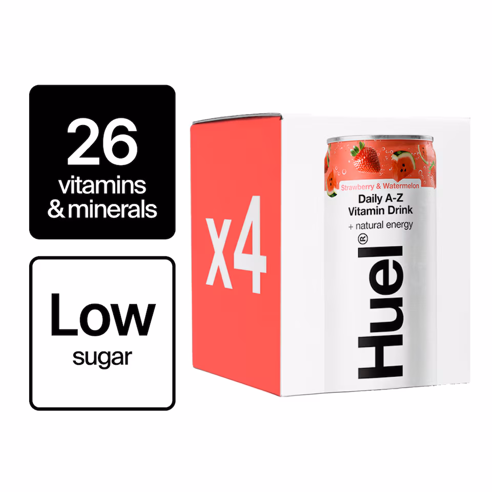 Huel Daily A-Z Watermelon Sparkling Multivitamin Energy Drink 4 x 330ml