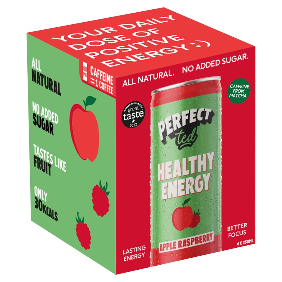 Perfect Ted Green Tea Apple & Raspberry 4X250ml