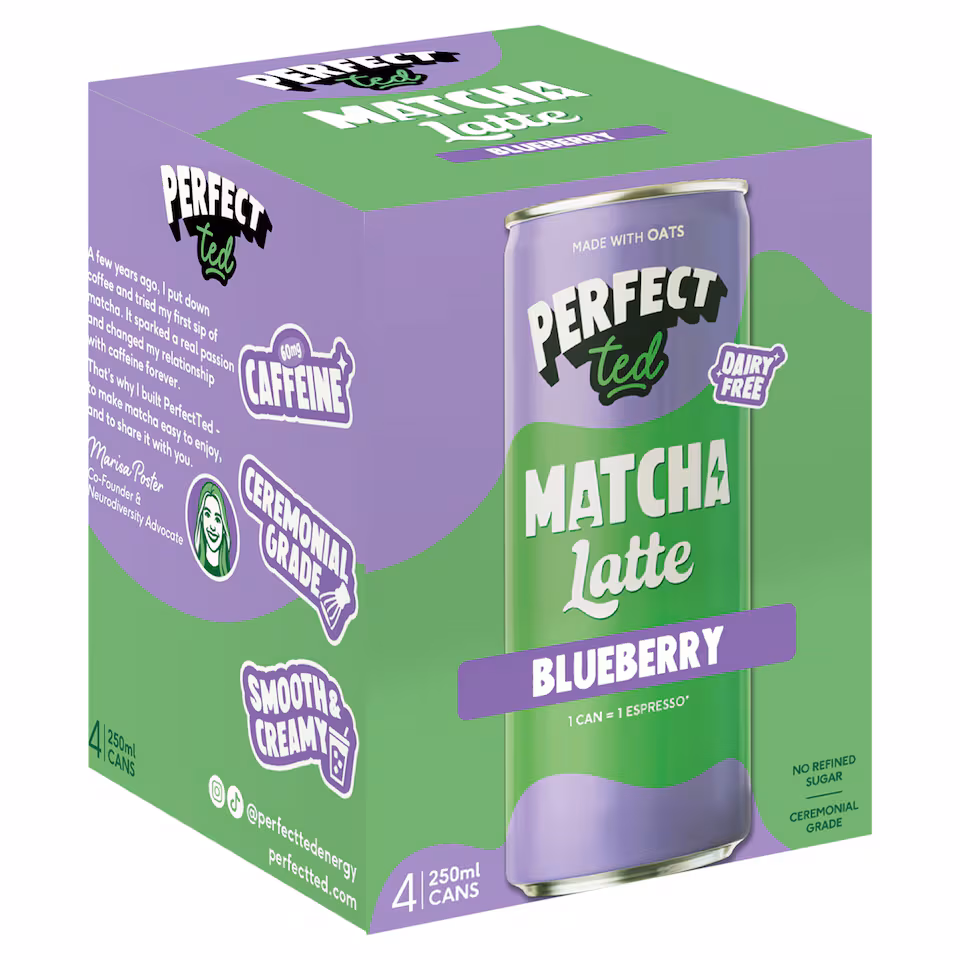 PERFECT ted Matcha Latte Blueberry 4x250ml