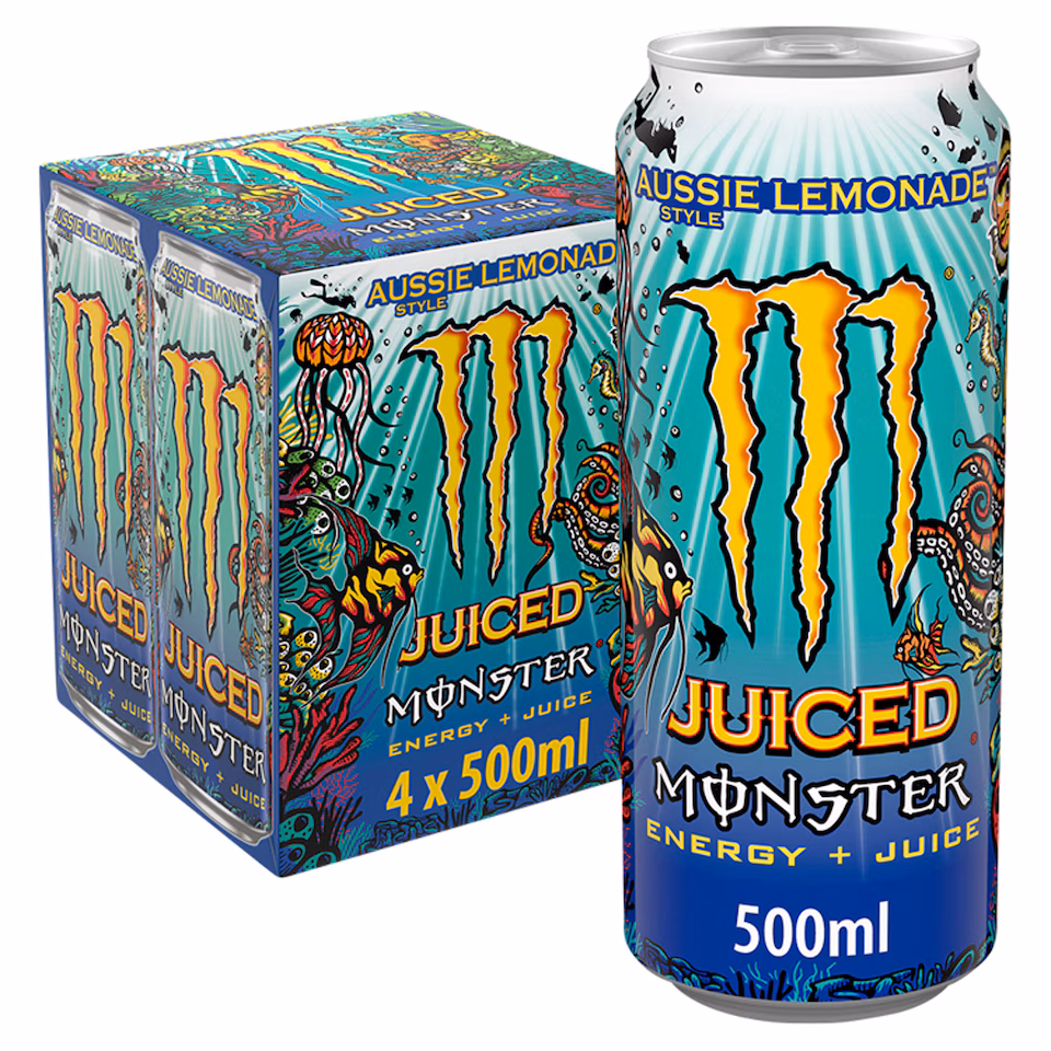 Monster Juiced Aussie Style Lemonade 4X500ml