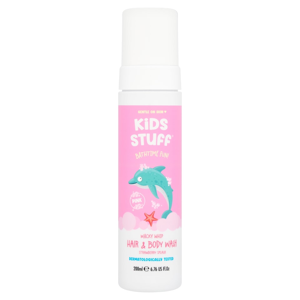 Kids Stuff Strawberry Splash Wacky Whip Pink Hair & Body Wash 200ml