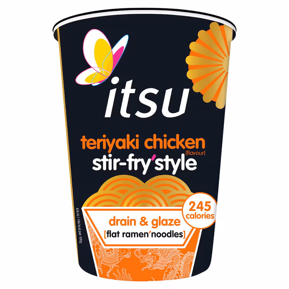 Itsu teriyaki chicken flavour stir fry style noodles 81g