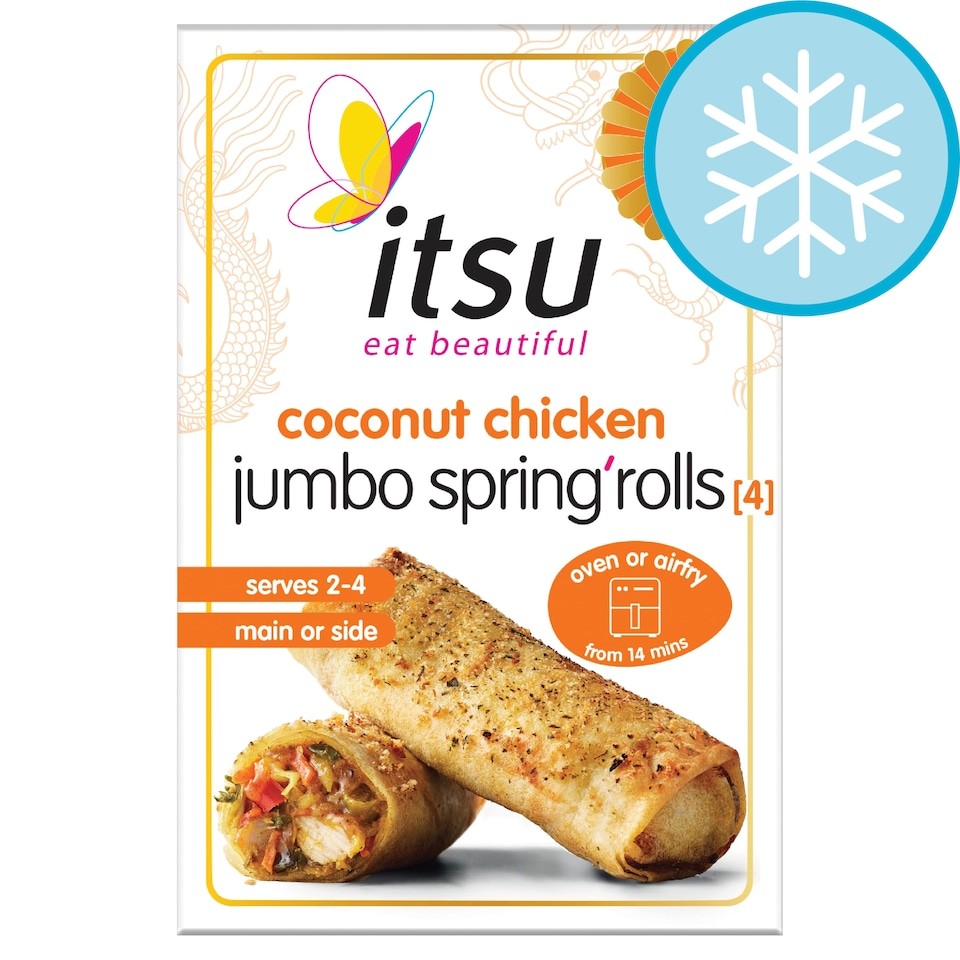itsu 4 coconut chicken jumbo spring rolls 300g 