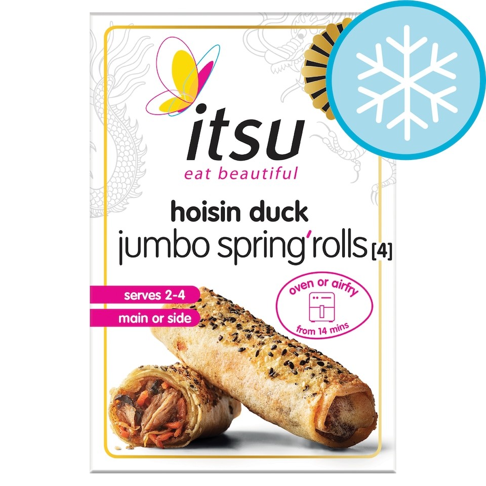 itsu 4 hoisin duck jumbo spring roll 300g