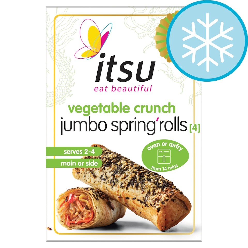 itsu 4 vegetable crunch jumbo spring rolls 300g