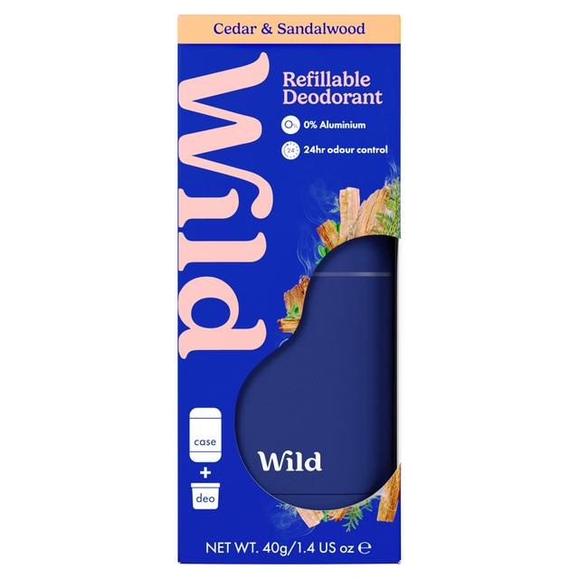 Wild 40g Cedar & Sandalwood Refillable Natural Stick Deodorant