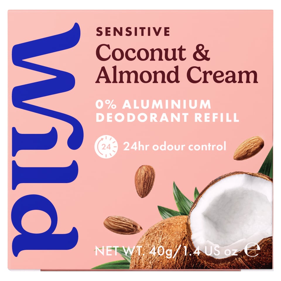Wild Sensitive Coconut & Almond Cream 0% Aluminium Deodorant Refill 40g
