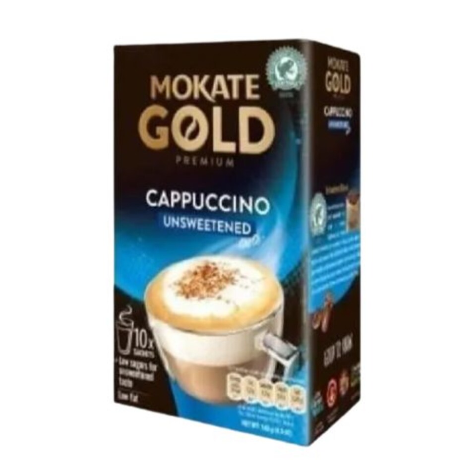 Mokate Premium Gold Cappuccino Unsweetened Pack of 10 140g