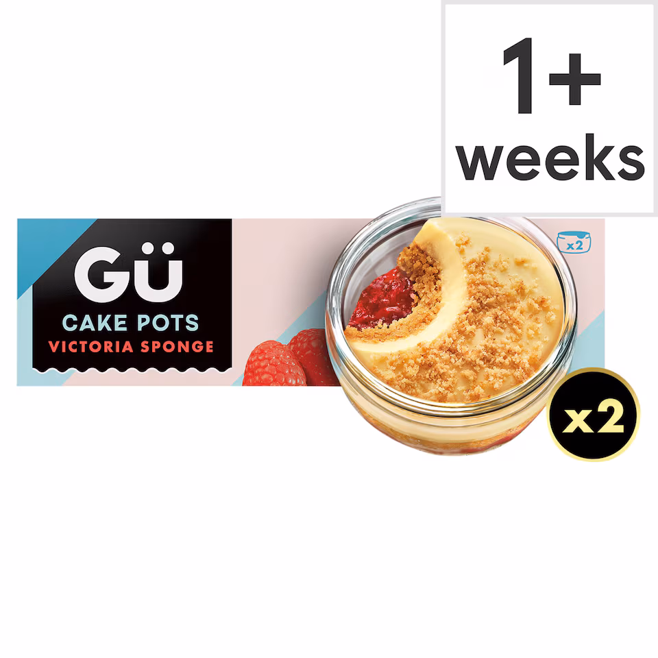 Gu Victoria Sponge Cake Pots 2 x 74g