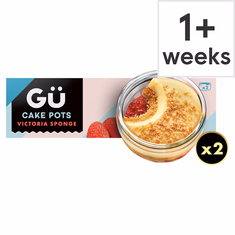 Gü Victoria Sponge Cake Pots Dessert 2x 74g