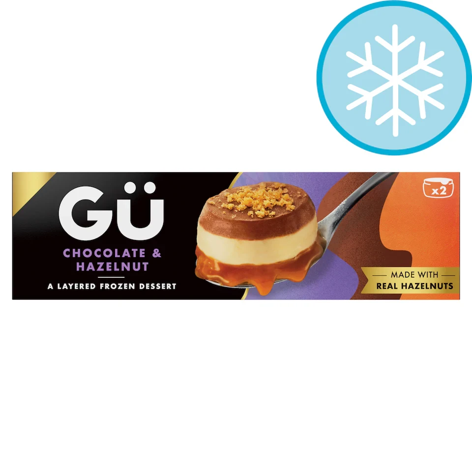 Gu Chocolate & Hazelnut Frozen Dessert 2x80g