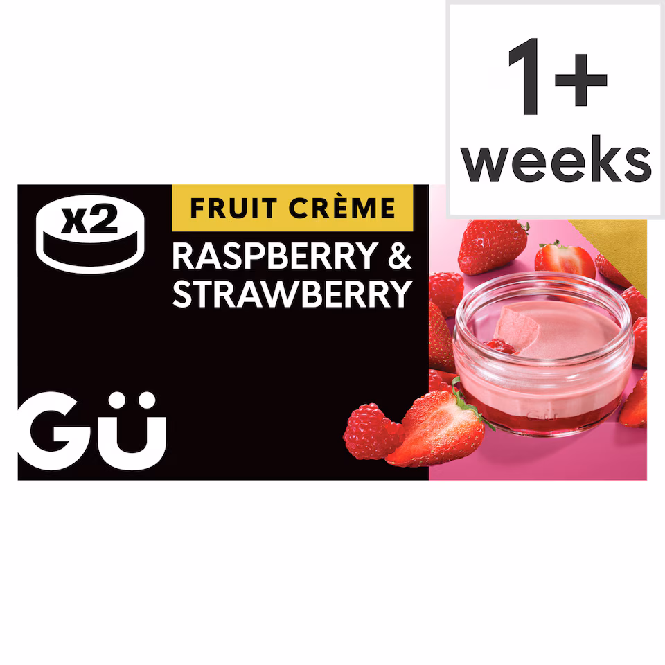 Gu Raspberry & Strawberry Fruit Crème Dessert 2x85g