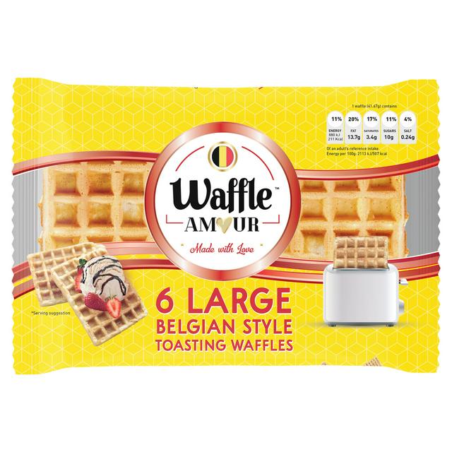 Waffle Amour Large Belgian Style Toasting Waffles 6x41.67g