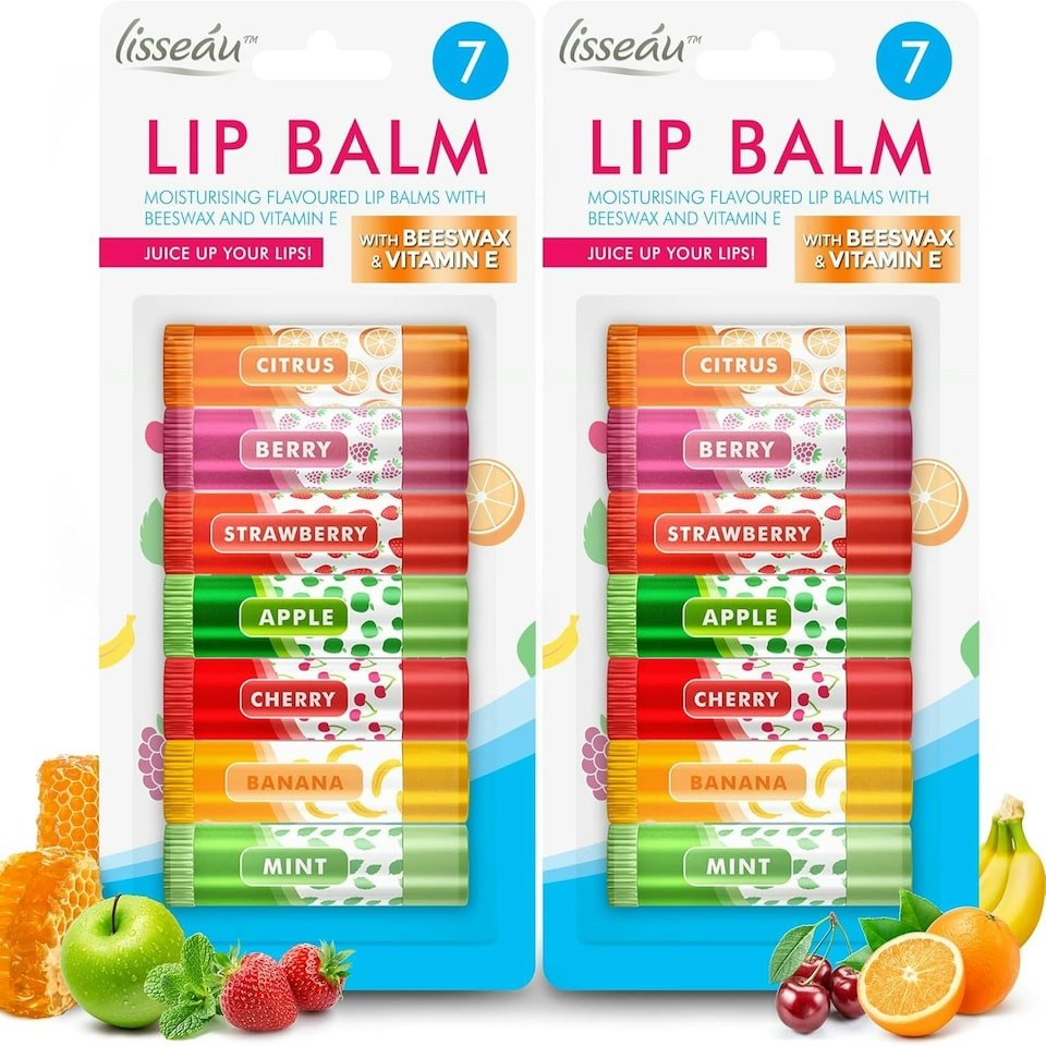 SOL 14pk Lip Balm Set Flavoured Moisturiser for Lips with Beeswax & Vitamin E