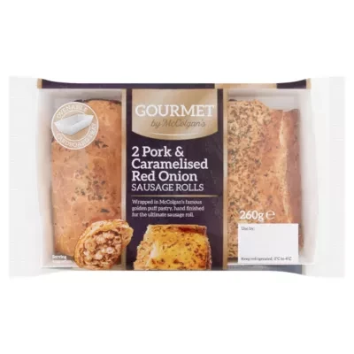 Gourmet Gourmet by  2 Pork & Caramelised Red Onion Sausage Rolls 260g