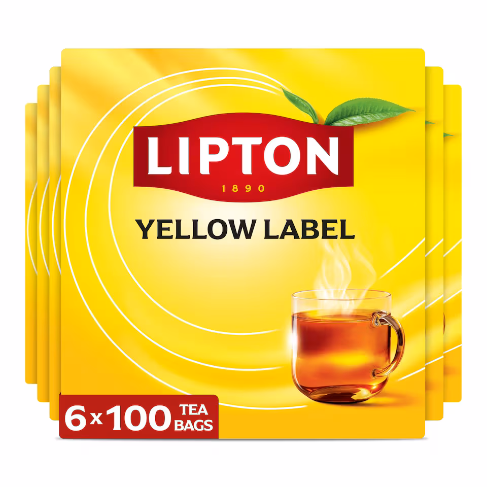 Lipton Yellow Label Teabags, 100 Teabags (6 Pack) | Yellow