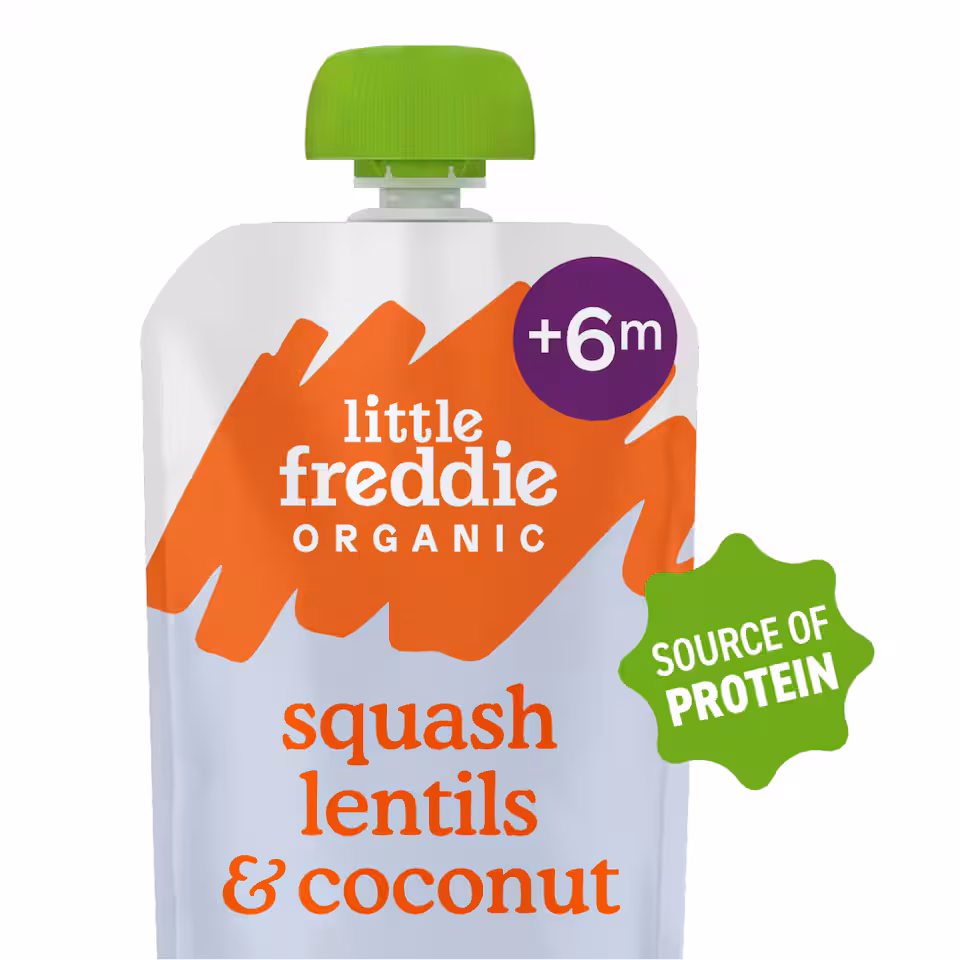 Little Freddie Organic Butternut Squash with Lentils & Coconut Baby Food Pouch +6Months 100g