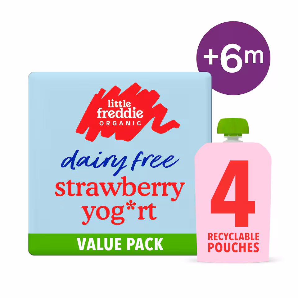 Little Freddie Organic Dairy Free Strawberry Coconut Yoghurt 4X90g