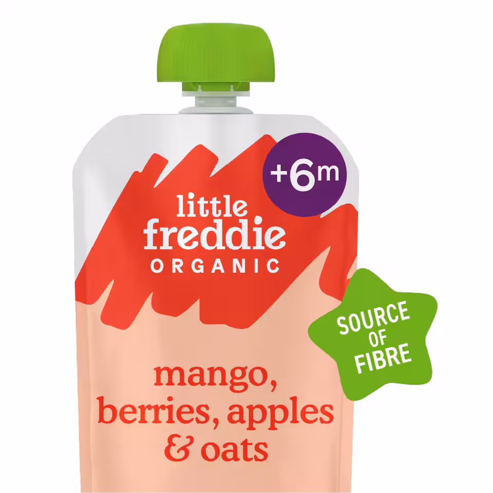 Little Freddie Organic Mango, Berries, Apples & Oats Baby Food Pouch 6+ Months 100g