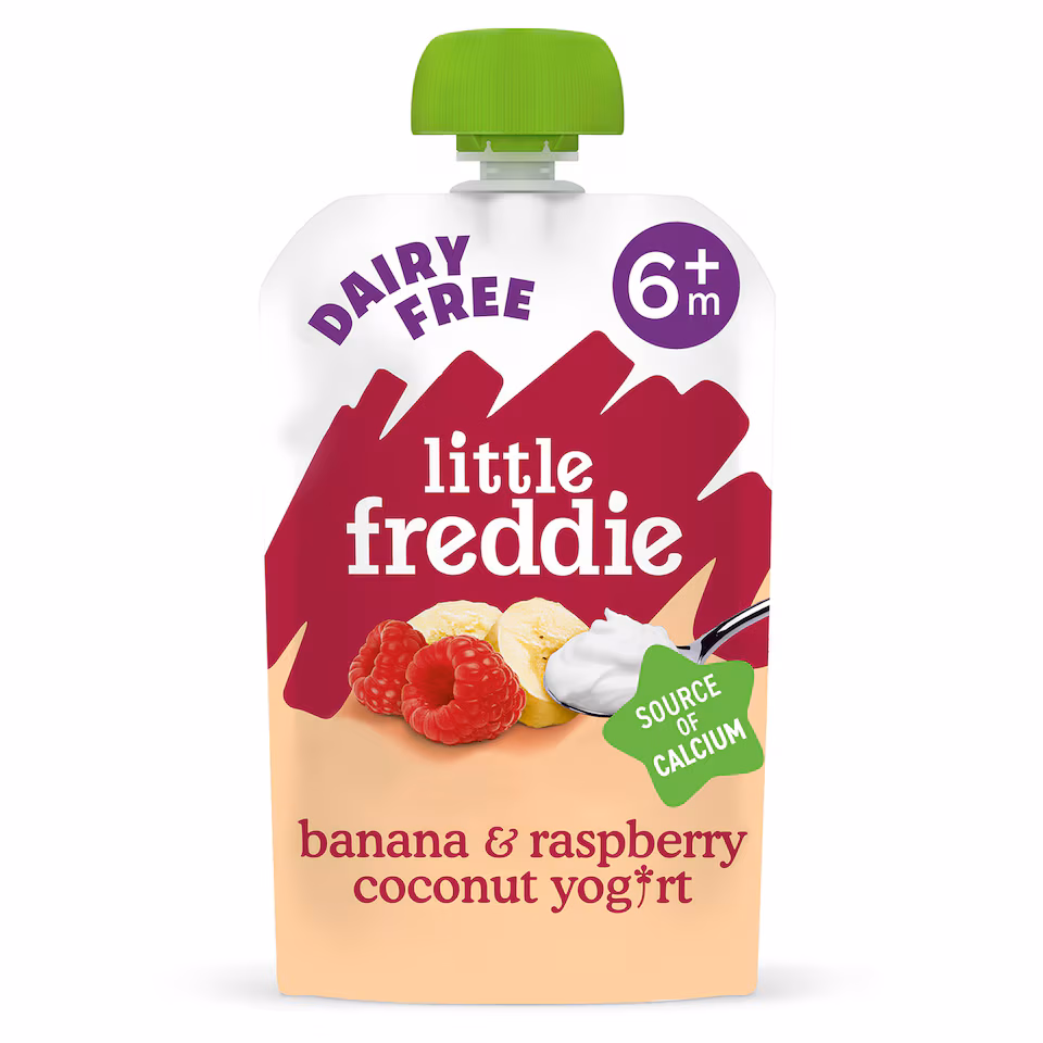 Little Freddie Organic Dairy Free Banana & Raspberry Yoghurt Baby Food Pouch 6+ Months