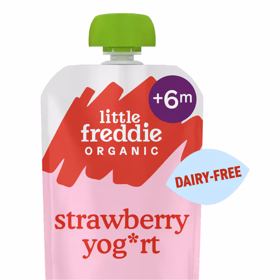 Little Freddie Organic Dairy Free Strawberry Yoghurt Baby Food Pouch 6+ Months 90g