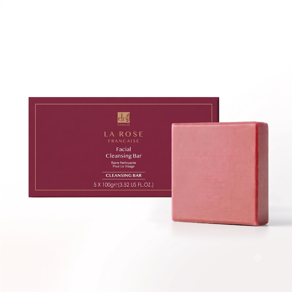 Dr. Botanicals La Rose Francaise Anti-Ageing Facial Cleansing Bar (Pack of 5) 100g x 5