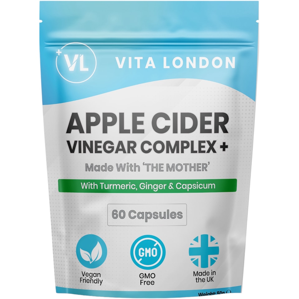 Apple Cider Vinegar Complex Capsules - With 'The Mother' + Turmeric, Ginger & Capsicum - 1500mg - 60 Capsules