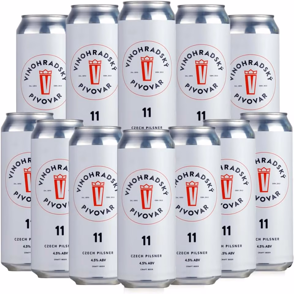 Vinohradsky Pivovar 11 Czech Unfiltered Lager 12 x 500ml Cans